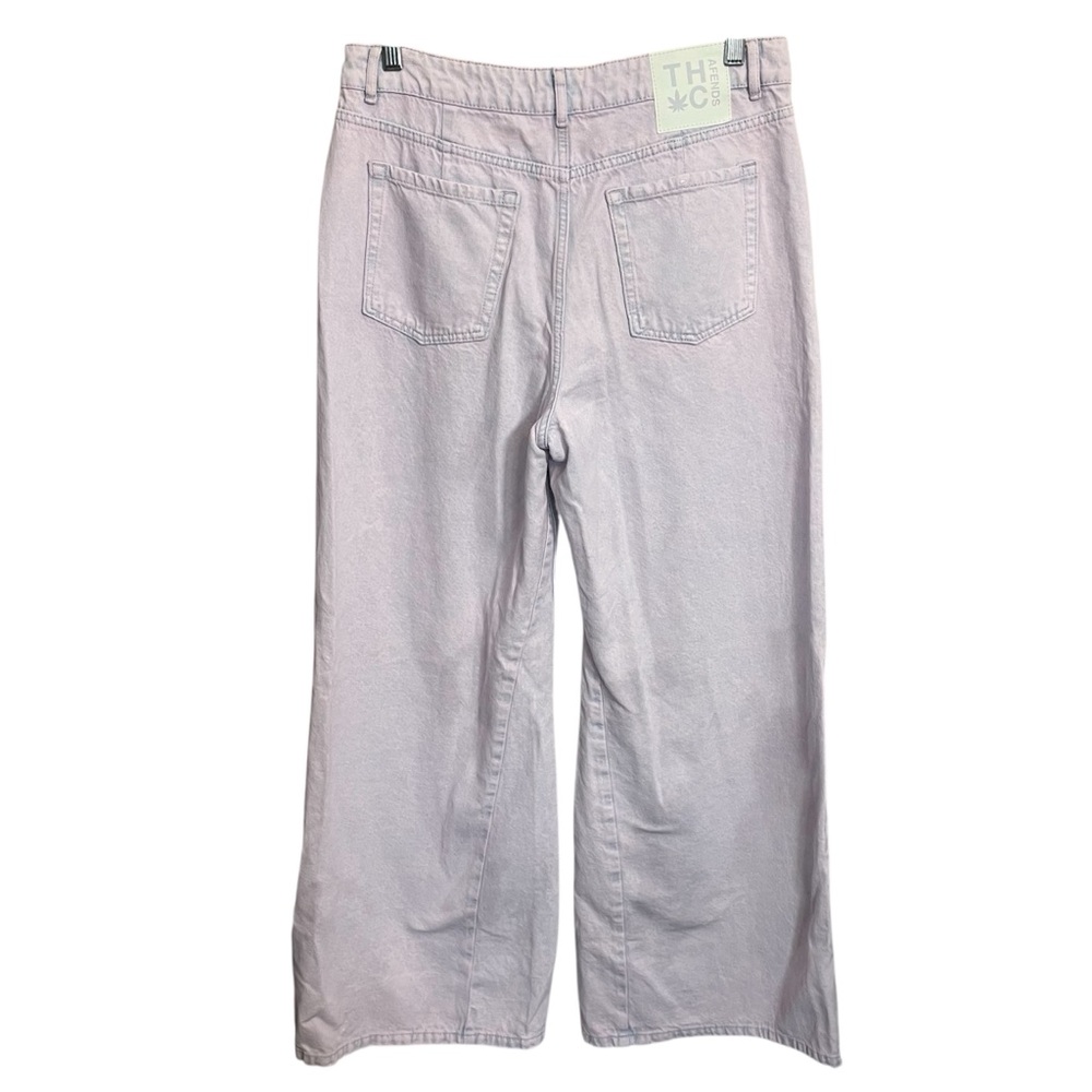 Afends THC Gigi hemp pink dye wide leg jeans high rise - Picture 2 of 11